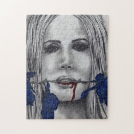 Puzzle Rosas de Sangre Mujer Vampiro Arte de Terror Fanta