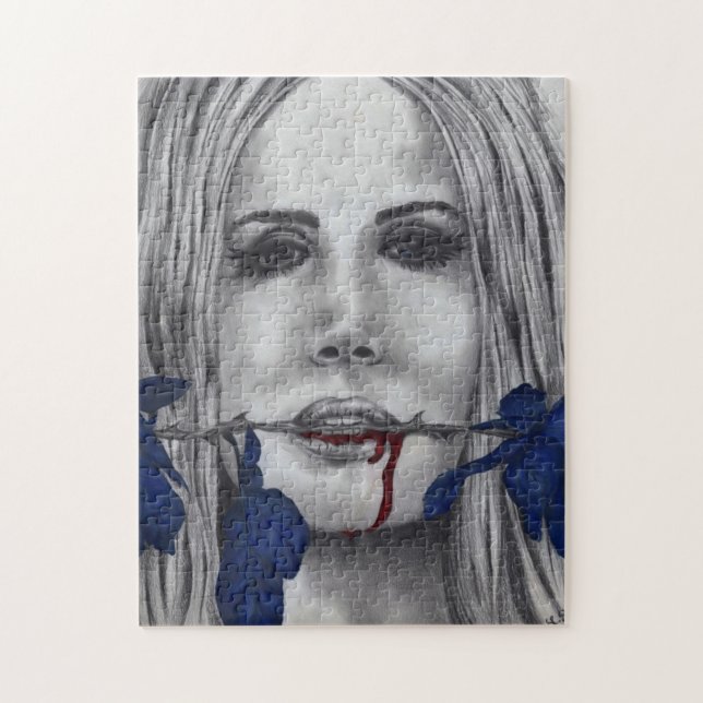 Puzzle Rosas de Sangre Mujer Vampiro Arte de Terror Fanta (Vertical)