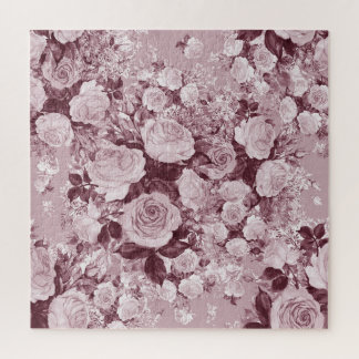 Puzzle Rosas de té: Patrón de Bouquet acuarela.