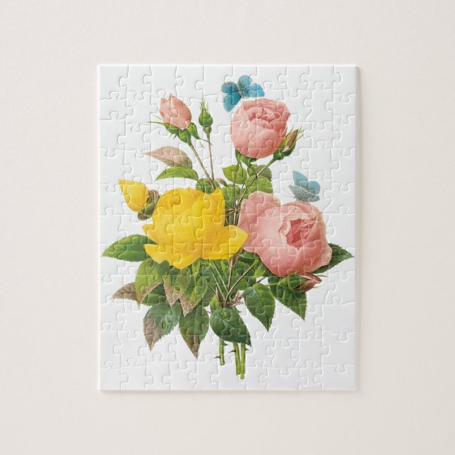 Puzzle Rosas de té rosa amarillo persa de Redoute (Vertical)