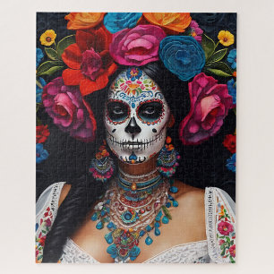 Puzzle Rosas del Día de la Calavera Azúcar Muerta