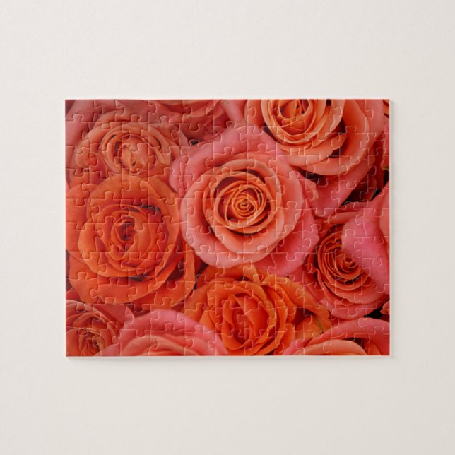 Puzzle Rosas del té de la naranja de Peachy (Horizontal)