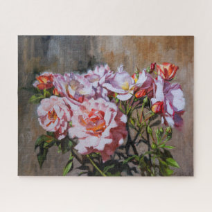 Puzzle Rosas en Pavlovsk - Elegante pintura al óleo rosa