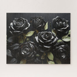 Puzzle Rosas góticos negros