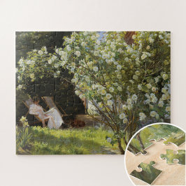 Puzzle Rosas. Marie Krøyer sentada en la tumbona