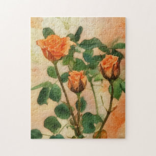 Puzzle Rosas naranjas desconcertan el arte