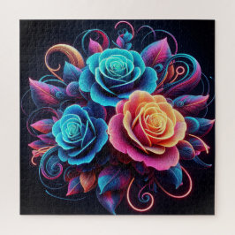 Puzzle Rosas Neon