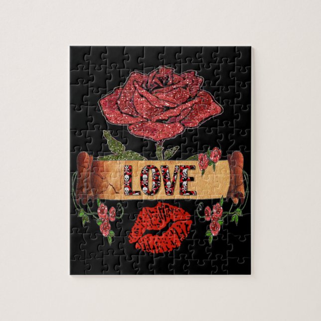 Puzzle Rosas Rockabilly RAB, Amor y Pintalabios (Vertical)