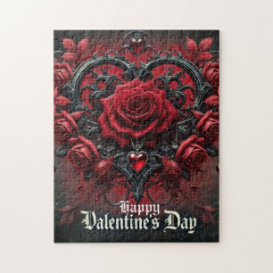 Puzzle Rosas rojas góticas día de San Valentín