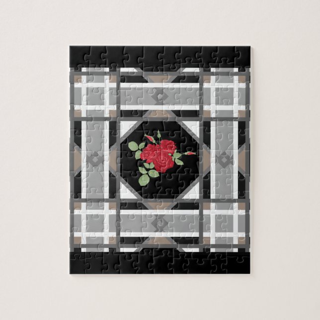 Puzzle Rosas rojas, retro (Vertical)