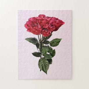 Puzzle Rosas rojas y hojas