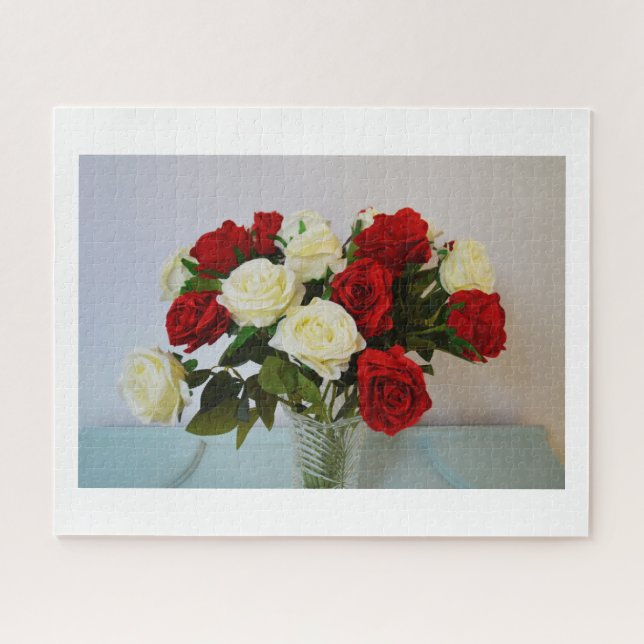 Puzzle Rosas rojos y blancos (Horizontal)