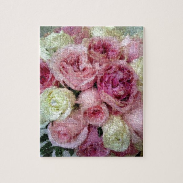 Puzzle Rosas rosa y blanca (Vertical)