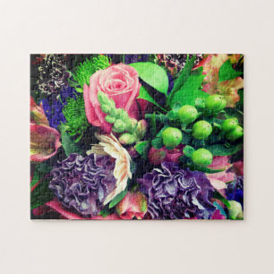 Puzzle Rosas rosadas y carnaciones de color rosa
