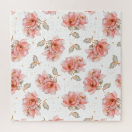 Puzzle Rosas rosadas y hojas