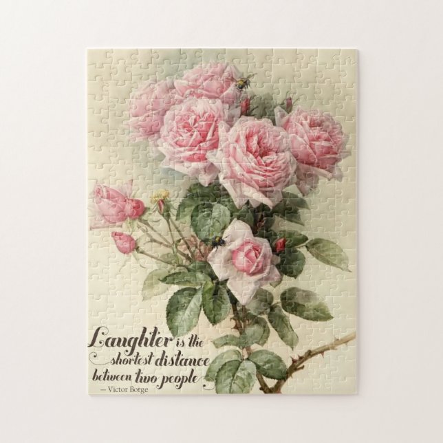 Puzzle Rosas rosados elegantes lamentables del Victorian (Vertical)
