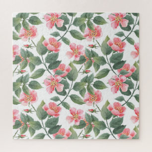 Puzzle Rosas silvestres acuarela Floral Seamless