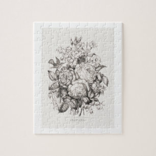Puzzle Rosas y campanillas (1870) arte cromolitografía. f