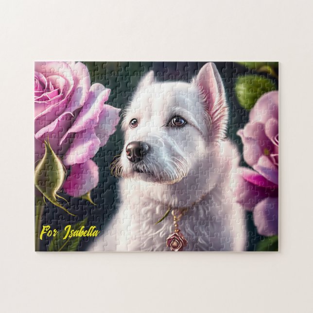 Puzzle Rosas Y Colección De Perros (Horizontal)