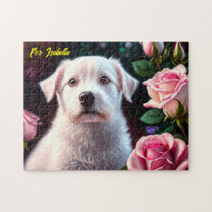 Puzzle Rosas Y Colección De Perros Pequeños