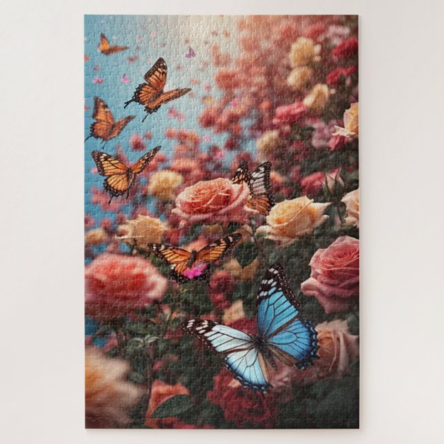 Puzzle Rosas y mariposas (Vertical)