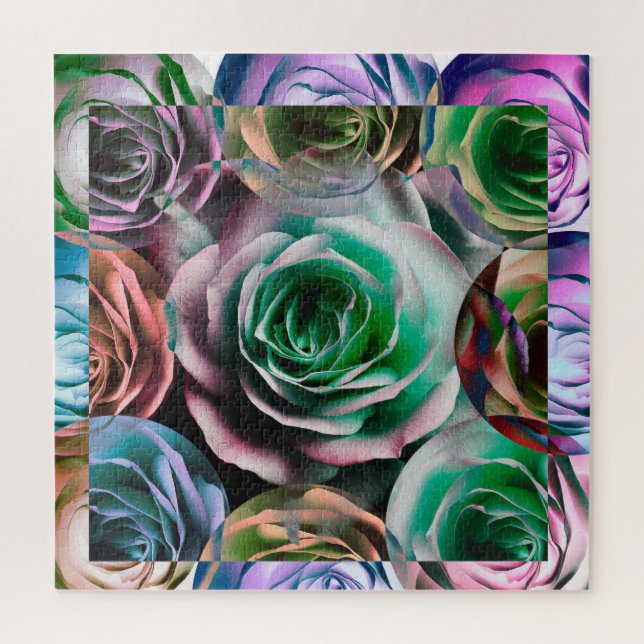 PUZZLE ROSES ESTILO ARTÍSTICO DE FLOR  (Vertical)