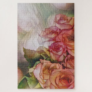 Puzzle Roses Rojos En La Luz Solar Aplastada