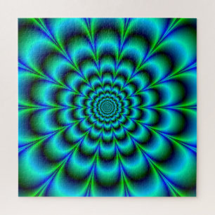 Puzzle Rosette en azul y verde turquesa