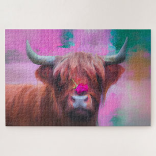 Puzzle "Rosie de las Tierras Altas" – Retrato de Vaca de 