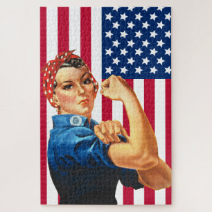 Puzzle Rosie Riveter Con Bandera