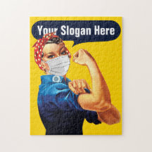 Rosie The Riveter Con Máscara - Agrega Tu Propio E