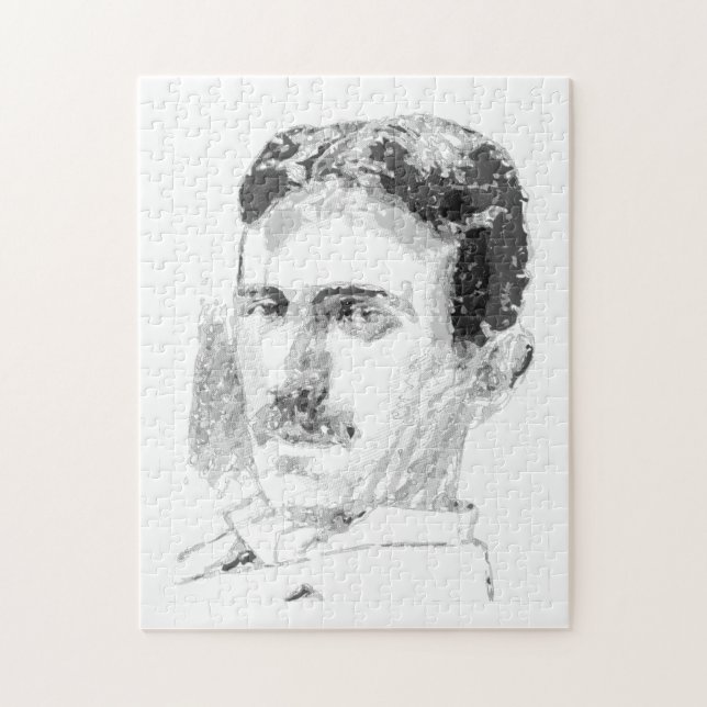 Puzzle Rostro de Nikola Tesla (Vertical)