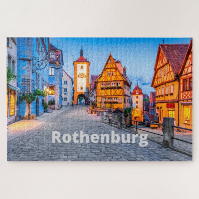 Puzzle Rothenburg, Alemania Street City View (Horizontal)