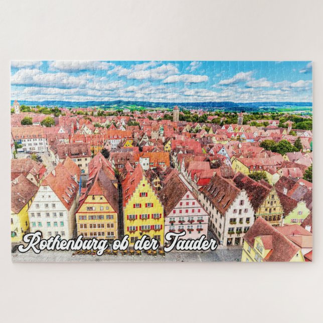 Puzzle Rothenburg ob der Tauber, Alemania (Horizontal)
