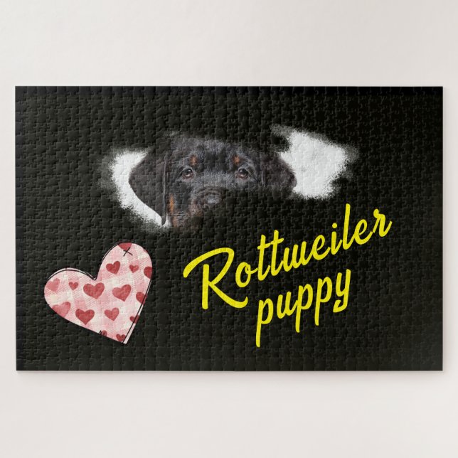 Puzzle Rottweiler Ojos Color sólido 1000 pieza Jigsaw Puz (Horizontal)