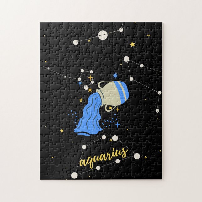 Puzzle Rótulo acuario zodiaco en el espacio (Vertical)
