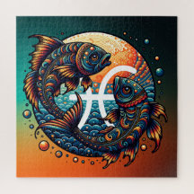 Rótulo Astrológico Horoscopio Pisces Zodiac