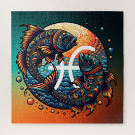 Puzzle Rótulo Astrológico Horoscopio Pisces Zodiac
