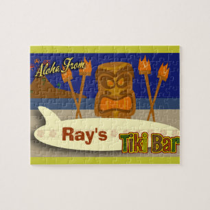Puzzle Rótulo de encargo de la barra de Tiki