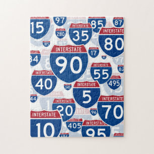 Puzzle Rótulos interestatales de carreteras de Estados U
