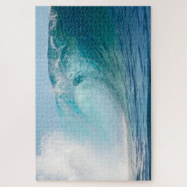 Puzzle Rotura grande mojada azul de la onda del Océano