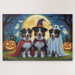 Puzzle Rough Collie Dogs Pumpkin Halloween Funny