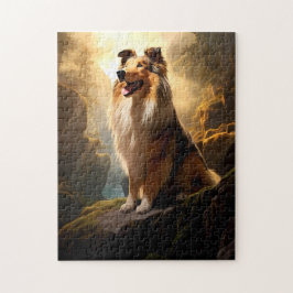 Puzzle Rough Collie on Mountain Puzzle.