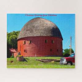 Puzzle Round Barn Oklahoma. Saludos de Navidad
