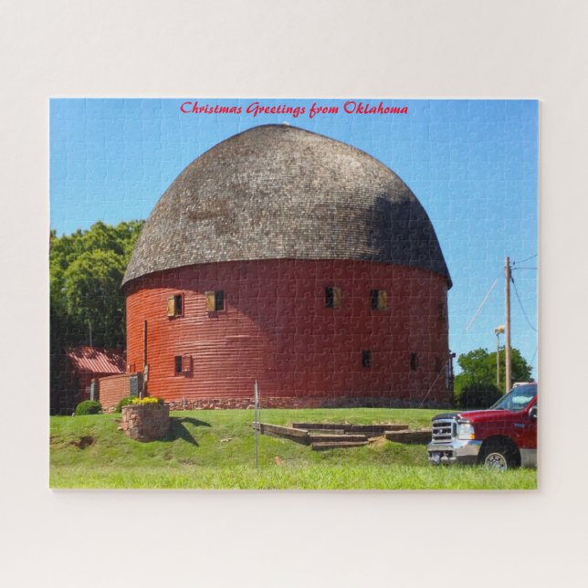 Puzzle Round Barn Oklahoma. Saludos de Navidad (Horizontal)