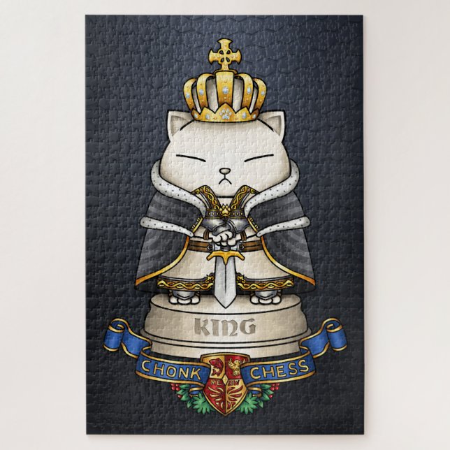 Puzzle Royal Cat Chess King Piece (Vertical)