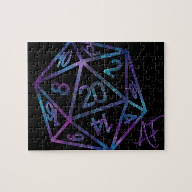 Puzzle RPG Crit AF | Nebula Fantasy Tabletop Gamer Dice (Horizontal)