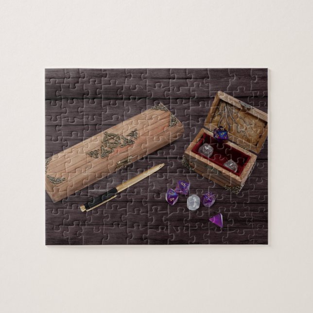 Puzzle RPG de tabla | Caja de dados del jugador de rol Pn (Horizontal)