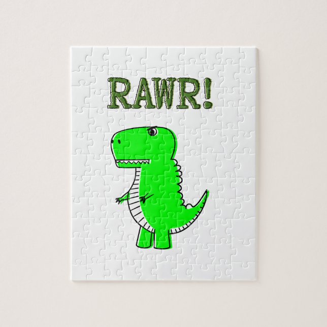 Puzzle RRAWR T-Rex lindo y enojado (Vertical)