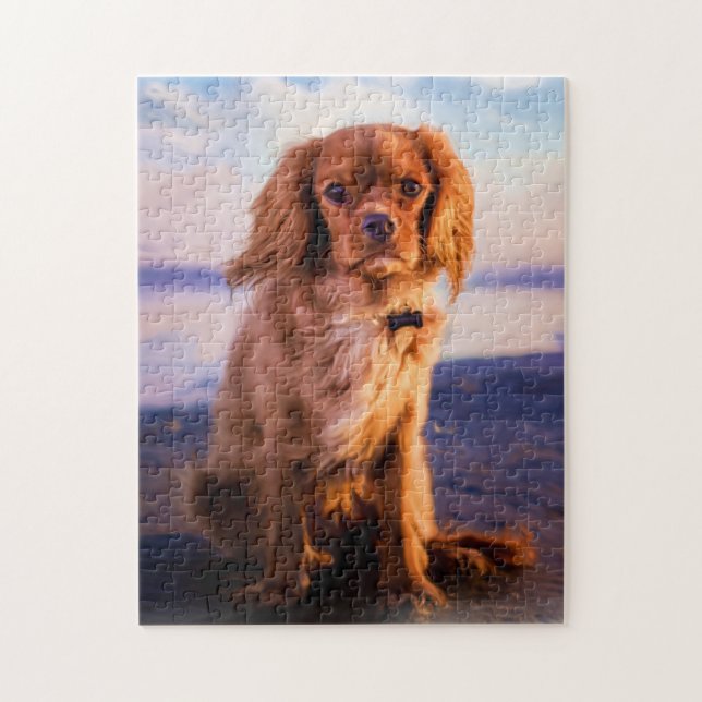 Puzzle Ruby Cavalier King Charles Spaniel Perro Cachorro (Vertical)
